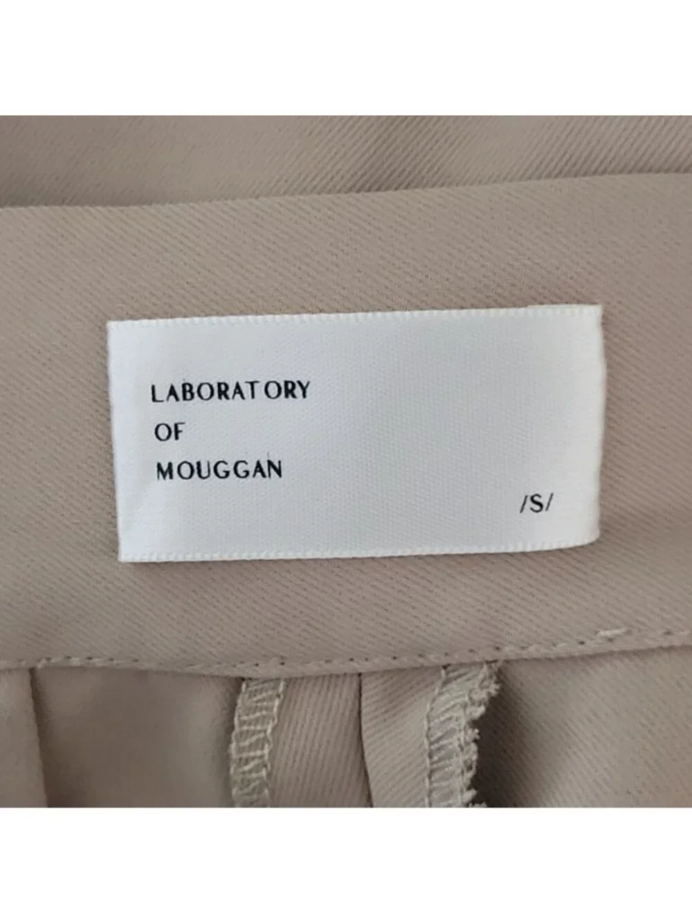 Laboratory Of Mouggan Pleated Pants Womens Size S Beige Asymmetrical Overlay - Picture 6 of 7